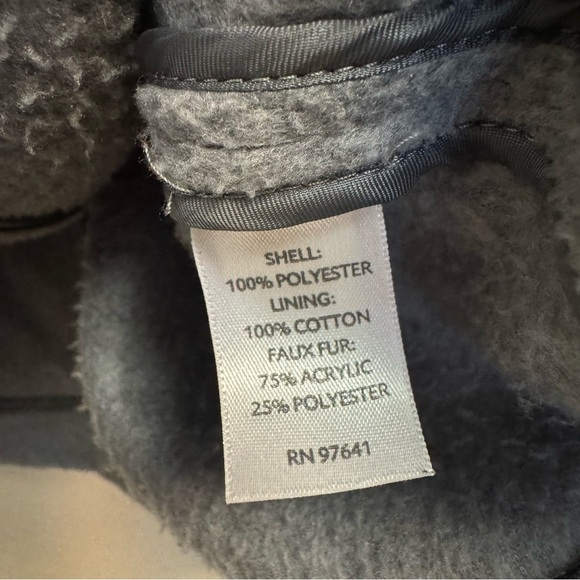 J. Jill Gray Faux Fur Trim Hooded Jacket - Picture 5 of 6